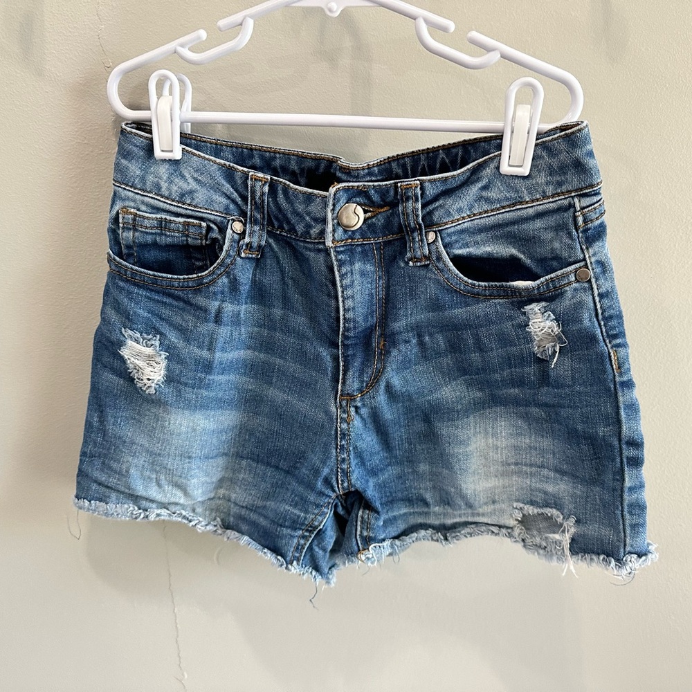 Joe's Jeans Girls Blue Distressed Denim Shorts